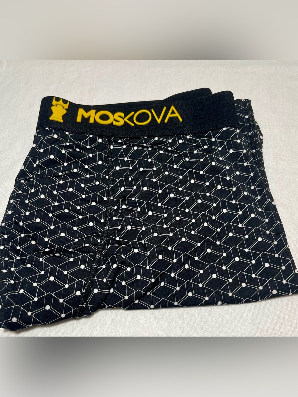 MOSKOVA Black Geometric Boxer Briefs with Yellow Logo